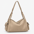 Medium Beige Cowhide Leather Doctor Bag 11.4 in