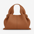 Medium Brown Leather Cloud Handbag with Top Handle